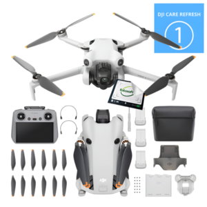 DJI Mini 4 Pro (RC-2) Fly More Combo + Care Refresh 1 Rok – widok frontowy w kolorze szarym