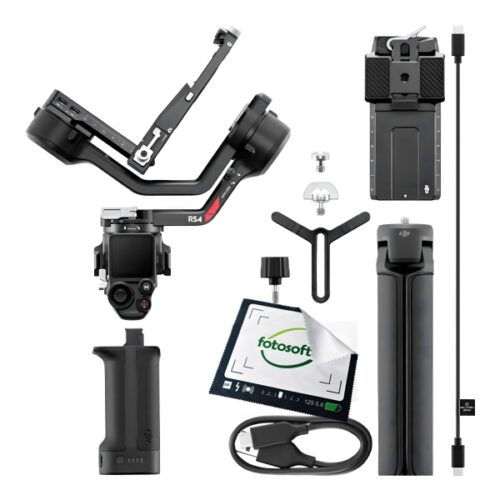 Stabilizator DJI RS 4 – widok frontowy w kolorze czarnym