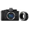 Nikon Z F BODY + adapter FTZ II – widok frontowy w kolorze czarnym