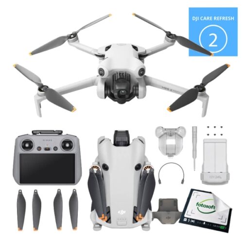 DJI Mini 4 Pro (RC-2) + Care Refresh 2 Lata – widok frontowy w kolorze szarym