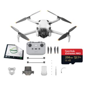 DJI Mini 4 Pro (RC-N2) + Karta 256 GB – widok frontowy w kolorze szarym