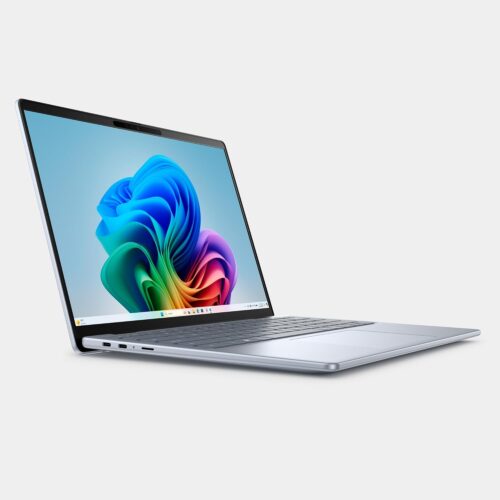 Dell Inspiron 14 Plus Copilot+ PC 7441 – widok frontowy w kolorze Ice Blue