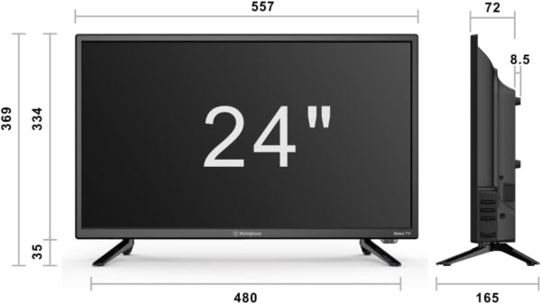 41kO4pcJ92L._AC_SL1000_ Westinghouse 24 Inch Smart TV Roku OS - LED HD, Freeview, Netflix, Apple TV+, BBC iPlayer, Dolby Audio, HDMI, USB- Ideal Small TVs for Bedroom, Lounge or Kitchen 【Energy Class E】