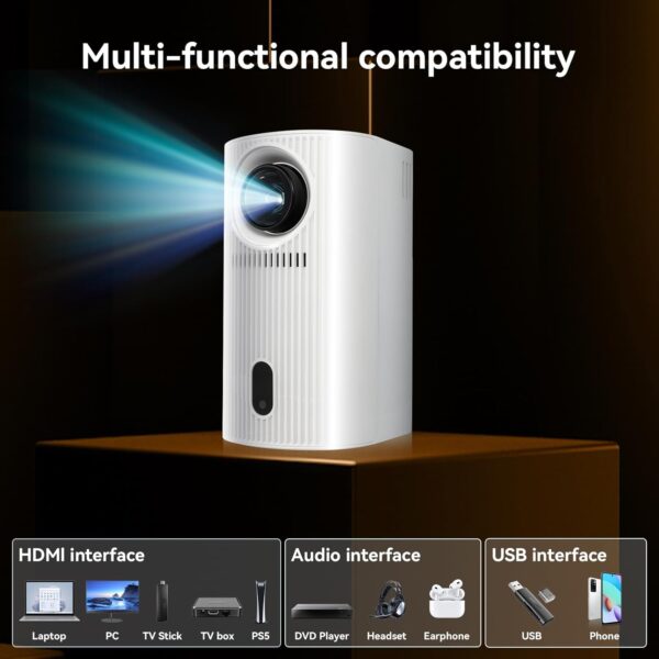 61PuNRmAoDL._AC_SL1500_ Mini Projektor Przenośny WiFi 6, Bluetooth – Obsługa 4K, Rozdzielczość 1080P, Auto Korekcja Keystone