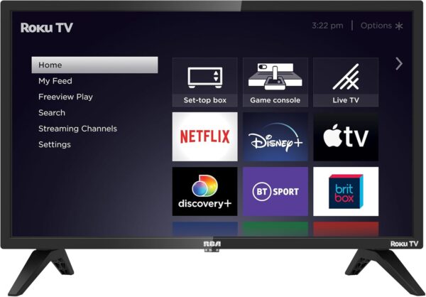 61SMqHza4vL._AC_SL1500_ RCA Roku TV 24" Smart TV, 24 Inch HD TV with Apple Netflix Freeview, DVB-T2/T Dolby Audio 3 x HDMI 1 x USB Port, Ideal Large Screen for Small Lounge or Kitchen