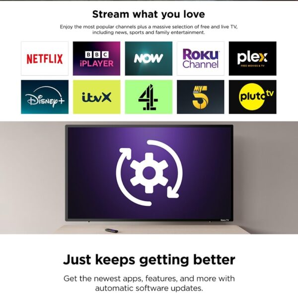 61fYo1yl4BL._AC_SL1000_ Westinghouse 24 Inch Smart TV Roku OS - LED HD, Freeview, Netflix, Apple TV+, BBC iPlayer, Dolby Audio, HDMI, USB- Ideal Small TVs for Bedroom, Lounge or Kitchen 【Energy Class E】