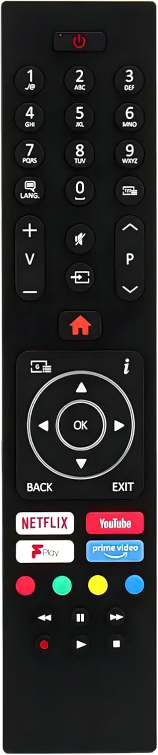 Universal Bush TV Remote Control Replacement - For Bush/Luxor/Hitachi/Polaroid/Digihome/Celcus/Finlux TVs - Works Straight Away, No Setup Required - With Netflix/YouTube/Amazon/Freeview Buttons