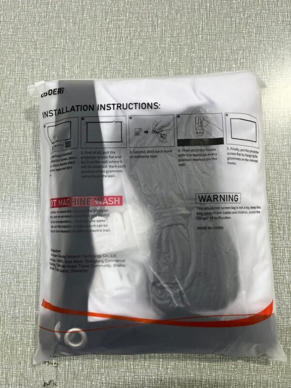 718tx09a4DL._AC_SL1258_ Ekran Projekcyjny 120 cali Przenośny 16:9 – HD 4K, Składany, Niegniecący, Dwustronna Projekcja