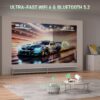 [Official Netflix & 16000L Electric Focus] Mini Projector – WiFi & Bluetooth, XuanPad 1080P Supported, Portable Projector with 210° Rotatable Stand, Auto Keystone, Dust Removal & Cooling Design
