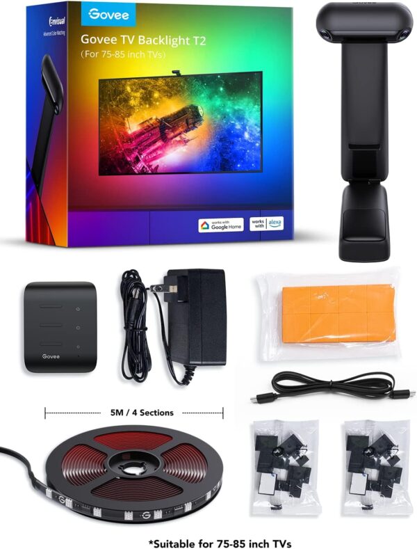 Govee Envisual T2 - Podświetlenie Ambilight LED TV 55-65 cali Dwie Kamery RGBIC Wi-Fi (Taśma 3.6M)