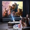 [Built-in Apps & Android 11.0] Mini Projector Portable 20000 Lux Projector 4K Supported 180° Rotation & Auto Keystone, Outdoor Compatible with TV Stick/Windows/iOS/Android/HDMI/USB (1080P)