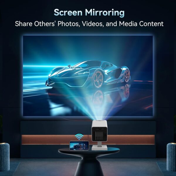 71OgrOr6ZnL._AC_SL1500_ Mini Projektor Przenośny WiFi 6, Bluetooth – Obsługa 4K, Rozdzielczość 1080P, Auto Korekcja Keystone