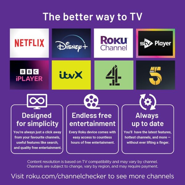 71PI0e7g0EL._AC_SL1500_ RCA Roku TV 24" Smart TV, 24 Inch HD TV with Apple Netflix Freeview, DVB-T2/T Dolby Audio 3 x HDMI 1 x USB Port, Ideal Large Screen for Small Lounge or Kitchen