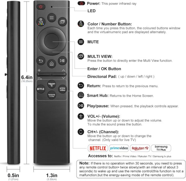 71PIRaXZYwL._AC_SL1500_ 【Pack of 2】 for Samsung-TV-Remote, Universal for Samsung Smart TV Remote Controls Replacement
