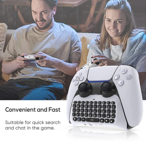 Controller Keyboard Keypad Compatible with PS5/PS5 Pro-Wireless Bluetooth Game Chatpad Keyboard, 47 Keys Keypad-Built-In Speaker &3.5mm Headset Audio Jack Compatible with DualSense Wireless Controller