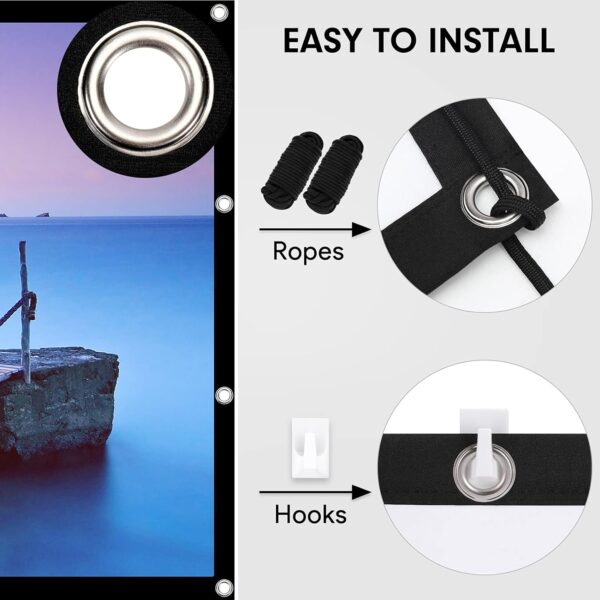 71ZygvNridL._AC_SL1500_ Ekran Projekcyjny 120 cali Przenośny 16:9 – HD 4K, Składany, Niegniecący, Dwustronna Projekcja