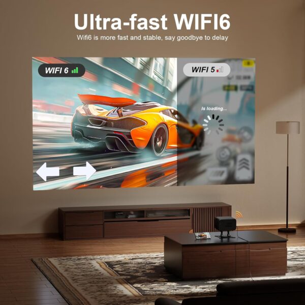 [Official Netflix & 16000L Electric Focus] Mini Projector – WiFi & Bluetooth, XuanPad 1080P Supported, Portable Projector with 210° Rotatable Stand, Auto Keystone, Dust Removal & Cooling Design