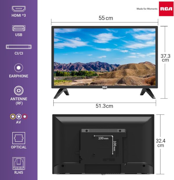 71h-ItfiuXL._AC_SL1500_ RCA Roku TV 24" Smart TV, 24 Inch HD TV with Apple Netflix Freeview, DVB-T2/T Dolby Audio 3 x HDMI 1 x USB Port, Ideal Large Screen for Small Lounge or Kitchen