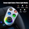 RGB Wireless Controller for PS5, Compatible with PS5 Pro/Slim/PC, Bluetooth Gamepad with Back Paddles, LED Lighting, Marco, Turbo, Dual Vibration, 6-Axis Sensor, 3.5mm Audio Jack, Touchpad - White