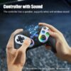 RGB Wireless Controller for PS5, Compatible with PS5 Pro/Slim/PC, Bluetooth Gamepad with Back Paddles, LED Lighting, Marco, Turbo, Dual Vibration, 6-Axis Sensor, 3.5mm Audio Jack, Touchpad - White
