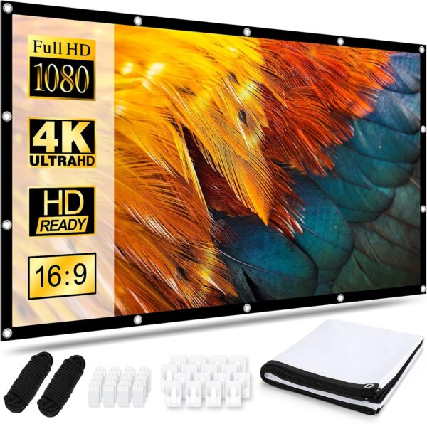 81D2tDB6d7L._AC_SL1500_ Ekran Projekcyjny 120 cali Przenośny 16:9 – HD 4K, Składany, Niegniecący, Dwustronna Projekcja