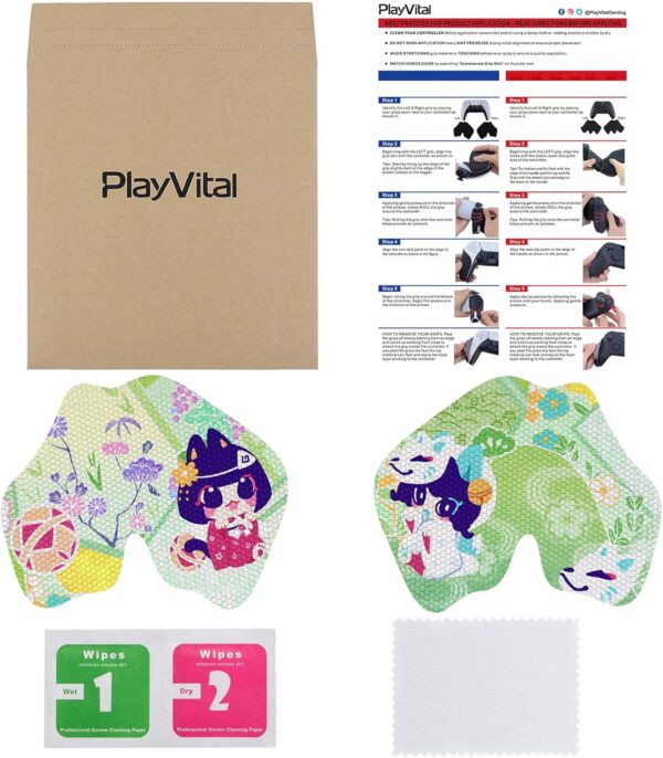 eXtremeRate PlayVital Anti-Skid Sweat-Absorbent Controller Grip for ps5 Controller,Professional Textured Soft Rubber Pads Handle Grips for ps5 Controller