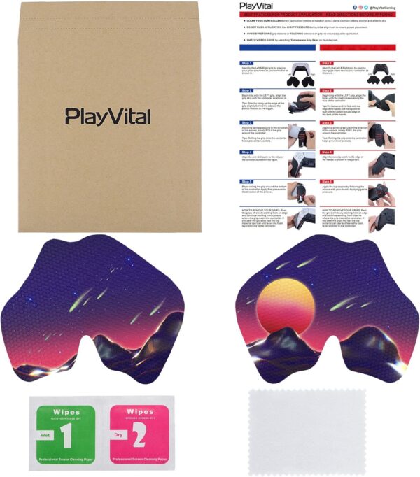 eXtremeRate PlayVital Anti-Skid Sweat-Absorbent Controller Grip for ps5 Controller,Professional Textured Soft Rubber Pads Handle Grips for ps5 Controller