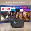 [Official Netflix & 16000L Electric Focus] Mini Projector – WiFi & Bluetooth, XuanPad 1080P Supported, Portable Projector with 210° Rotatable Stand, Auto Keystone, Dust Removal & Cooling Design